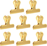 (gold) Set Of 8 Bag Clips Heavy Duty Stainless Steel 2