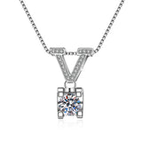 Moissanit-diamant-halskette Mode-anhnger Schlsselbeinkette Paar-geschenk-halskette