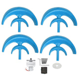 Wind Turbine Kit 600W 4 Blade Generator AC Motor Solar System Lantern Type DoubleLayer Blue(48V )