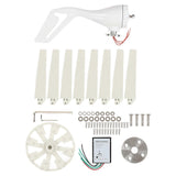 Wind Turbine 8 Blades Lightweight Nylon Fiber Waterproof Automatic Adjustment Wind Generator 400W 24V