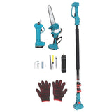 Electric Chainsaw Kit 600W Brushless Motor Pruning Shear with Extension Pole Cordless Gardening Tool for Branch Trimming