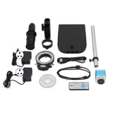 4K Industrial Microscope with Ring LED Lamp 180X Lens Inspection Camera and Bracket Kit 100240V UK Plug