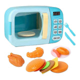 Kids Electric Microwave Oven Toy Set Cool Music Simulation Cooking Model Toy For Children Gift
