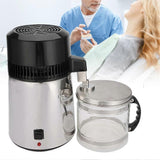 Stainless Steel Shell Dentistry Pure Water Distiller Countertop with Glass BottleEU Plug 220V