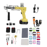 Tufting Gun Starter Kit 2 in 1 Cordless Cut Loop Pile with Tufting Shears Rug Making Set Yellow EU Plug 100240V