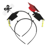 2pcs Graduation Hat Headband Mini Grad Cap Headband Graduation Party Hair Hoop Class Of 2024 Head Bopper Dress Up Decorations Graduation Party Supplie