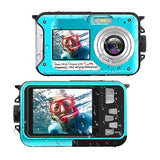 Waterproof Submersible Digital Camera Full Hd 2.7k 48 Mp Selfie Dual Screen 16x Digital Zoom