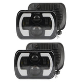 2pcs 7x6 Inch,5x7 Inch Led Hi-lo Beam Halo Turning Signal Drl 400w For Xj 1984-2001