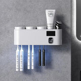 Smart Toothbrush Sterilizer Uv Wall-Mounted Electric Sterilization Brushing Cup Rack