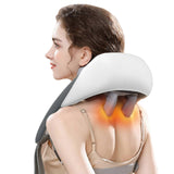 (white brown) Neck Massager with Heat,Deep Tissue Kneading Massager,Shiatsu Neck and Shoulder Massage Pillow for Women Men Gifts  white brown