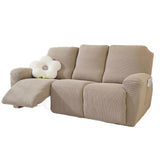 (Khaki) Classical 3 Seater Sofa Wrap Couch Protector Soft Touching Fabric Easy Maintenance Optional Color  Khaki