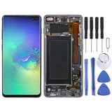 (Black) COMPATIBLE Super AMOLED LCD Screen for Samsung Galaxy S10+ Digitizer Full Assembly with Frame