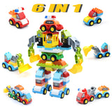 robot Big Size Diy Building Blocks Bricks 6 IN 1 Educational Block Toy Compatible Duploed Toys For Children Kids Gifts