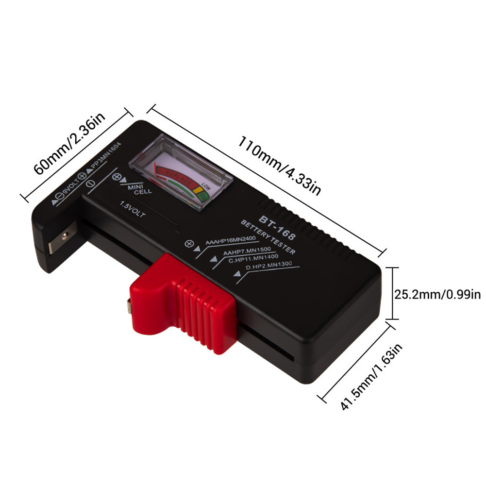 Battery Capacity Tester BT-168 Pointer Type Power Tester 1.5V Miniature Cells For AAA/AA/ C/D/9V Batteries Measuring Tools