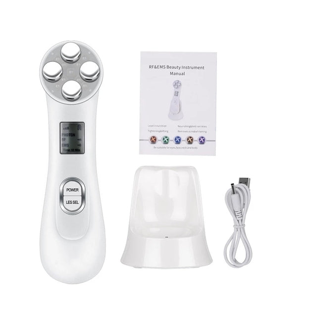 3MHz Ultrasound Face Massager Ion LED Photon Therapy Skin Rejuvenation Facial Lifting Anti-aging Acne Remover Beauty Care Tool