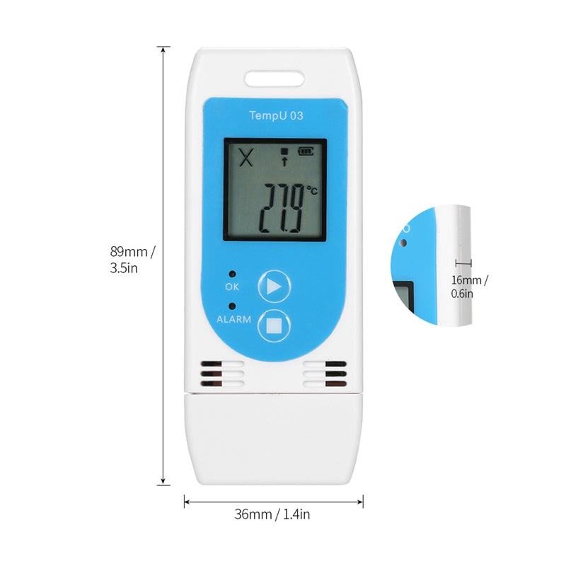 USB Temperature Humidity Data Logger Reusable RH TEMP Data Logger Recorder Humiture Recording Meter with 12,000 Record Capacity