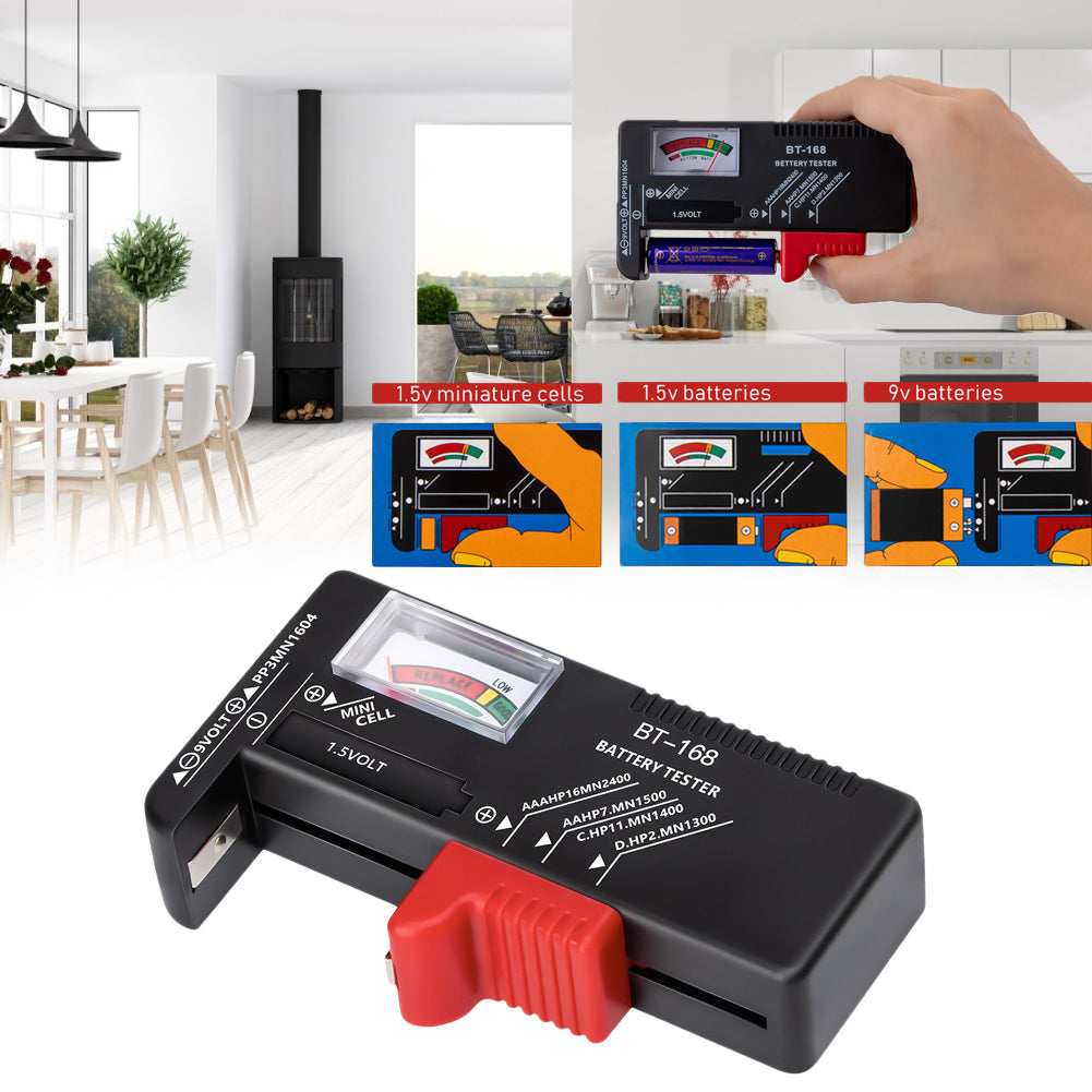 Battery Capacity Tester BT-168 Pointer Type Power Tester 1.5V Miniature Cells For AAA/AA/ C/D/9V Batteries Measuring Tools