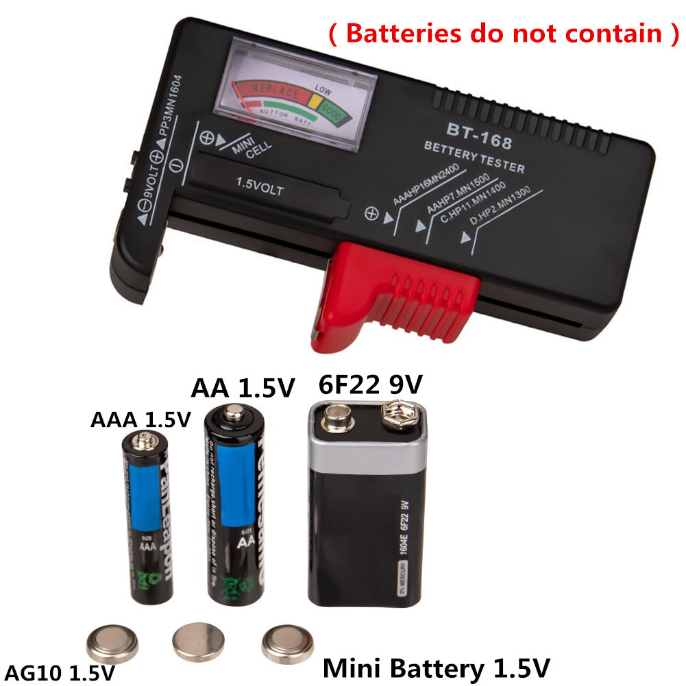 Battery Capacity Tester BT-168 Pointer Type Power Tester 1.5V Miniature Cells For AAA/AA/ C/D/9V Batteries Measuring Tools
