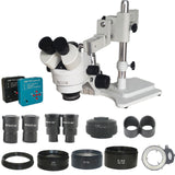 0.5 Adapter 3.5X-90X Double Arm Simul Focal Trinocular Stereo Microscope 38MP HDM-Compatible USB Camera Phone PCB Jewelry Tools