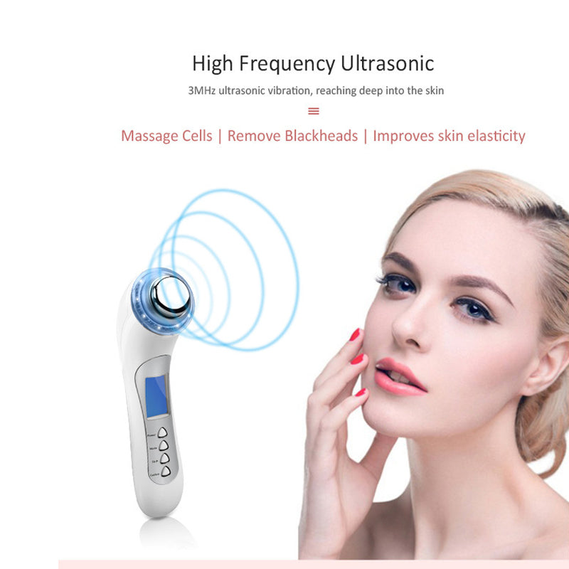 3MHz Ultrasound Face Massager Ion LED Photon Therapy Skin Rejuvenation Facial Lifting Anti-aging Acne Remover Beauty Care Tool