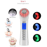 3MHz Ultrasound Face Massager Ion LED Photon Therapy Skin Rejuvenation Facial Lifting Anti-aging Acne Remover Beauty Care Tool