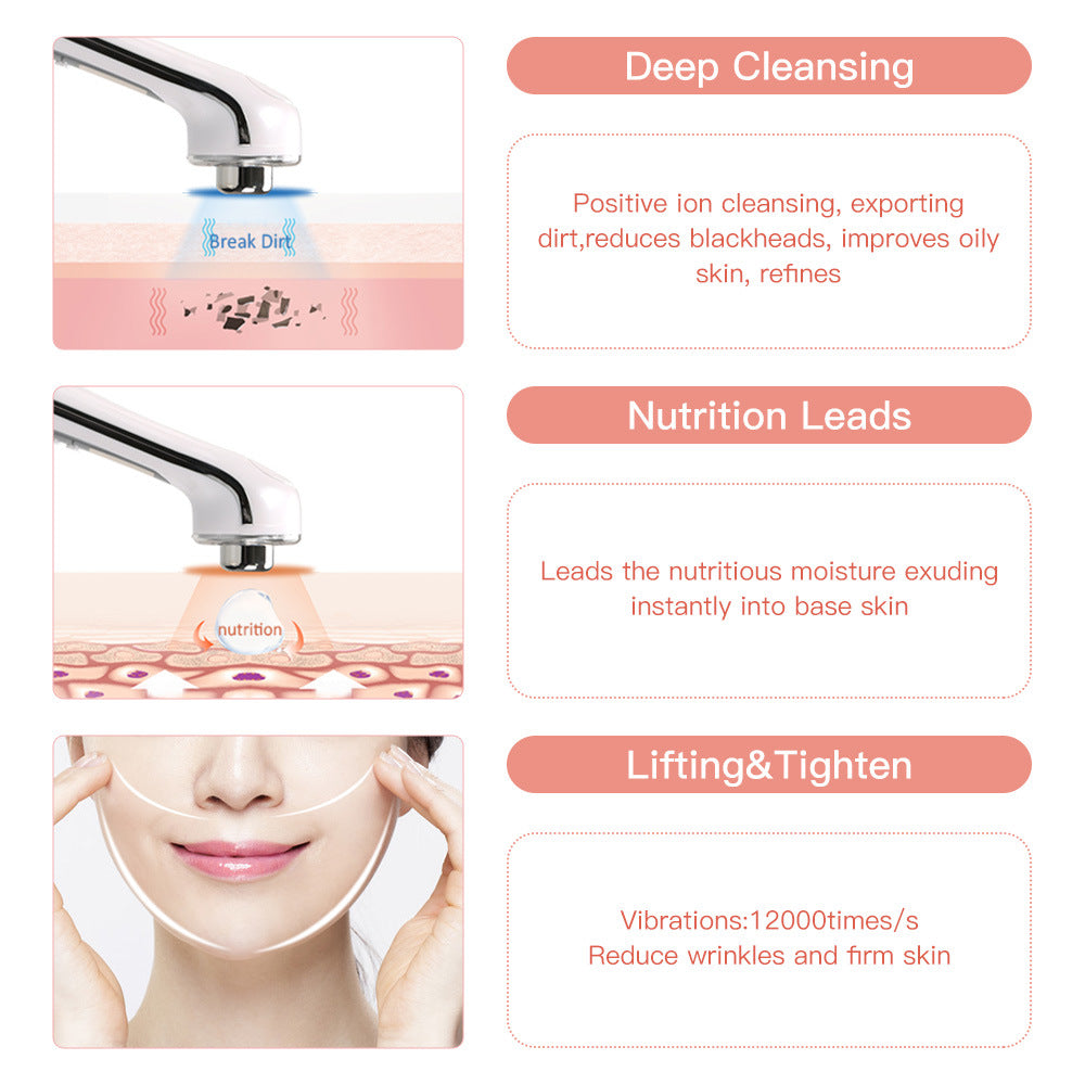 3MHz Ultrasound Face Massager Ion LED Photon Therapy Skin Rejuvenation Facial Lifting Anti-aging Acne Remover Beauty Care Tool