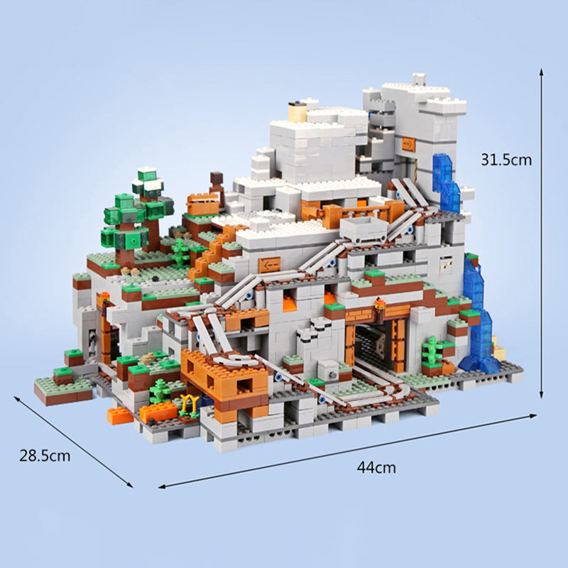 with 13 MINI Figures Building Blocks Bricks The Mountain Cave My World Educational Toys Christmas Birthday Gifts