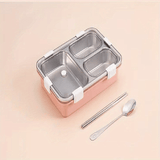 1pc, Lunch Box, 304 Stainless Steel Bento Box, 3 Compartment Food Container, For School Students And Office Workers
