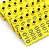 001-500 Yellow Goat Sheep Ear Tag 100 Pcs Plastic Ear Signage Card Livestock Animals Identification Equipment