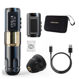 Ambition Mars Professional Wireless Tattoo Machine Pen Adjustable Stroke2.0-4.0mm Cartridge 1800mAh Coreless Motor Tattoo Artist