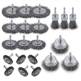 Set, Abrasive Wheel 1/4 Inch Hex Shank, Cup for Drill, Drill Wire Brush