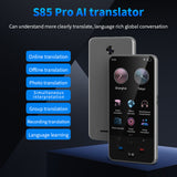 S85 pro Language Translator Device 4 inch 138 Languages Voice Video Recording Translating Offe Translation 8GB 2000mAh