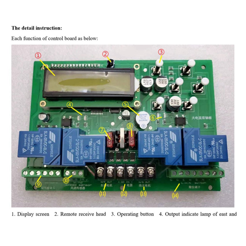 Dual Axis Solar Tracker Controller Sun Tracker Automatic Tracking Cont ...