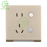 AC110V-240V human body sensing embedded or lamp 86 type five hole socket with light, hallway, bedside small night light