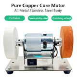 100W Double hine Artifact Table Grinder Motor Micro Coarse and Fine Polishing Electric Grinding Wheel Grindig Stone