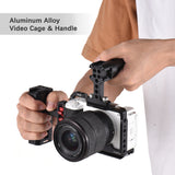 Andoer for Sony ZV-E1 Aluminum Alloy Camera Video Cage Kit with Cold Shoe Mounts Numerous 1/4" Threads