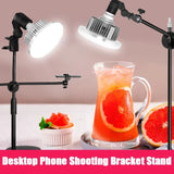 Adjustable Phone Shooting Bracket Stand+ Boom Arm+Super Bright 175W LED Light Photo Studio Kits for Desktop Photo/Video