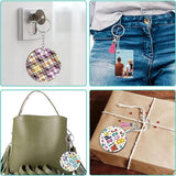 Sublimation Blanks Kit Heat Transfer MDF Blank 3 Shapes Tassels Pendant Jump Rings Key Ring With Chain Set