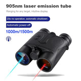 Outdoor Hunting Rangefinder 10X42 Binoculars Angle/ Height / Flag /Multiple Measurement Mode 1000M 1500M Laser Distance Finder