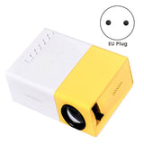 School Season Multi-Functional Classroom Mini Projector Easy Carrying With EU Plug,Yellow-White