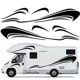 6Pcs Stripe Decoration Body Stickers Door Panel Bumper Graphics Sticker Car Styg Vinyl Decals for Camper RV Trailer