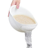 Clean the plastic bowl of rice with a filter, 1 unit, effectively cleaning small grains and kitchen utensils