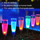 6 Pcs LED Wine Champagne Glasses Water Liquid Activated Flash Light High Legged Glass Party Christmas Vase New Year Decor