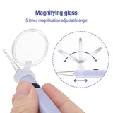 LED Light wax Removal hine Rechargeable Baby Cleaner with Magnifier Luminous Earpick 6 Ear Spoons