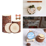 30Pc Natural Rounds Unfinished Wooden Circles Ornaments Craft Supplies Wood Slices 3.5-4.0 Inch