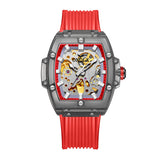Fahion men watch ONOLA Sprot Plastic Transparent Hollow Full Automatic Mechanical Watches Men Waterproof Clock