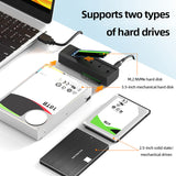 M.2 Nvme SSD Case Dual Bay Docking Station Support UASP Type-C 10Gpbs Clone Duplicator 2.5/3.5inch SATA HDD Enclosure
