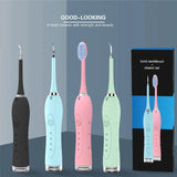 Electric Household Dental Calculus Remover Rechargeable Tooth Cleaner Replaceable Head Set Travel Portable