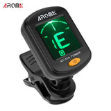 AROMA AT-01A Rotatable Clip-on Tuner LCD Display for Chromatic Acoustic Bass Ukulele Guitar Accessories