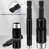 6Pcs Hollow Bits -Leather Hole Punch Tool Flexible Extension Hexagonal Handle Drill Bit Set